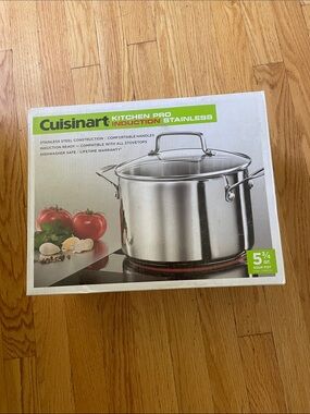 Cuisinart Stainless Steel Induction Soup Pot with Glass Lid - Silver